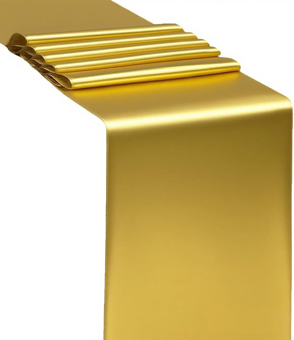 Wedding Satin Gold Chair Sashes by [Brand Name] - 50 Pack Fitted Ribbons for Party Decor | 7x108 Inches
