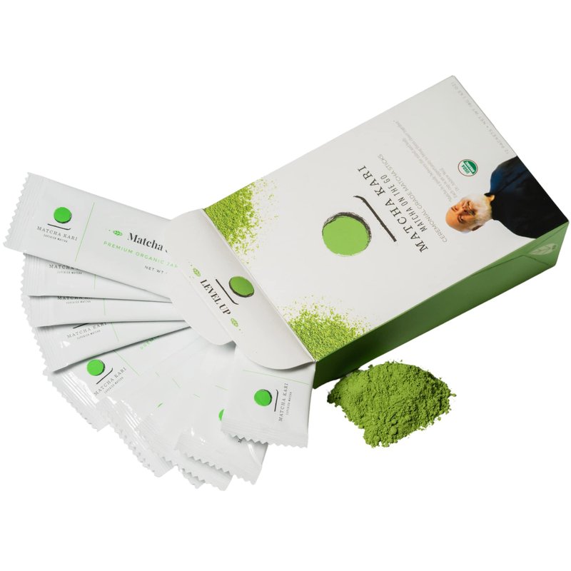 Dr. Weil Matcha Kari Superior Japanese Matcha Green Tea Sticks (2) and 100g Culinary Bundle - Organic Ceremonial Grade Powder Single Serve Packets (24 packets) and 100g Culinary Grade Pouch