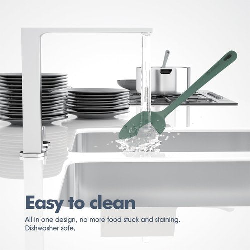 ChefAide Silicone Spatula Set - 4 Pieces, Ergonomic Heat-Resistant Rubber for Nonstick Cookware