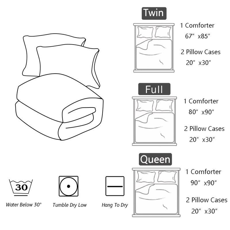 Nttopship Cartoon Whale Bedding Comforter Set for Kids Teens and Adults Ocean Theme Printed Quilt Set for Bedroom 100% Soft Microfiber All Season Print Quilt Set with 1 Comforter and 2 Pillow Case