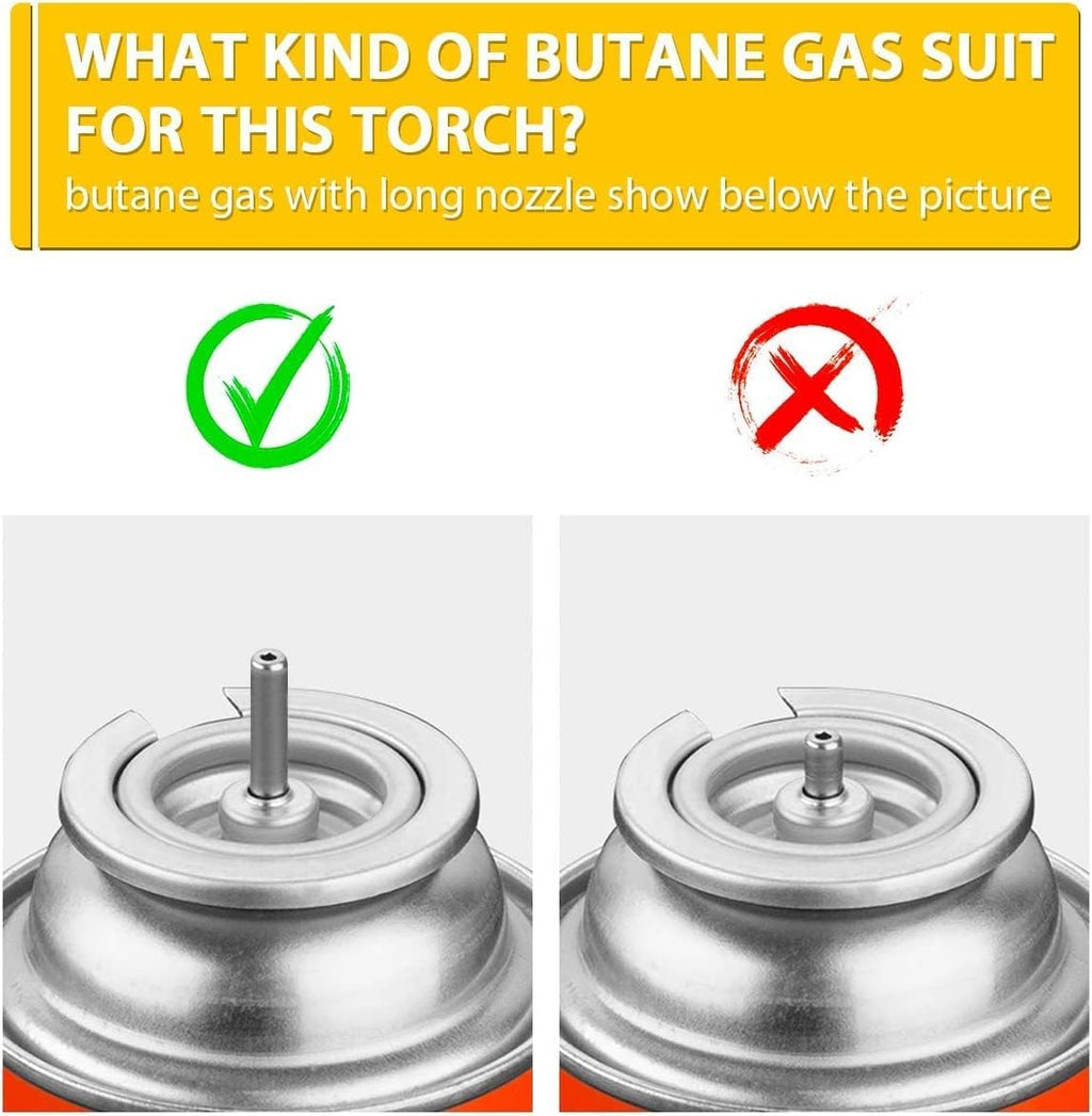 TBTeek Butane Torch - One-Hand Operation Kitchen Lighter with Adjustable Flame for BBQ & Baking