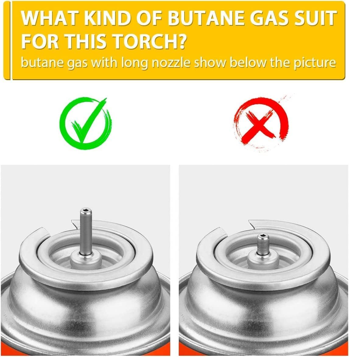 TBTeek Butane Torch - One-Hand Operation Kitchen Lighter with Adjustable Flame for BBQ & Baking