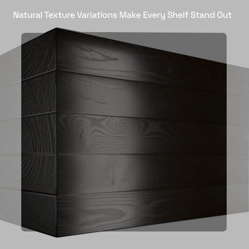 BAOBAB WORKSHOP Wood Floating Shelves for Bathroom Wall - Black Shelf 16 inch - Solid Wood Shelves for Wall for Bedroom Kitchen Living Room - Black Floating Shelves - 16 x 6.7 Inch, Set of 2