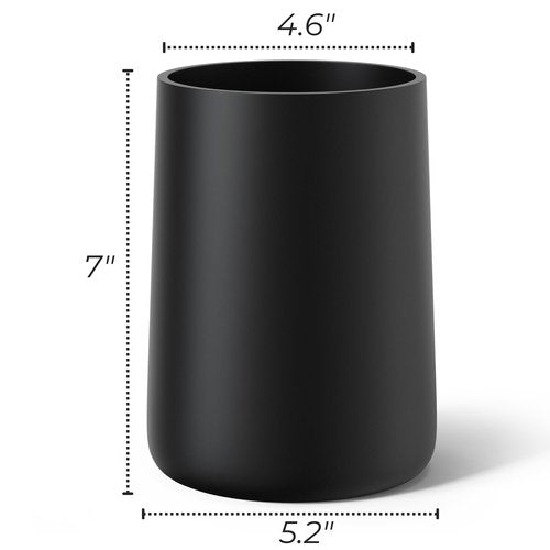 IVE Design Utensil Holder – 7" Tall x 5.2" Diameter Kitchen Utensil Organizer for Countertop (Matte Black, 1 Pack)