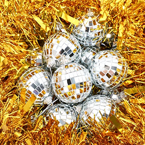 Lenwen 2 Inch Disco Balls – 100 Pcs Silver Mirror Hanging Ornaments