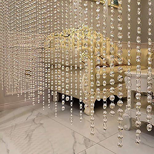 33ft K9 Crystal Glass Garland Strands - 14mm Clear Octagon Bead Chain