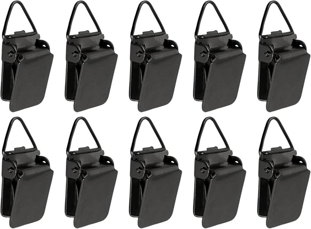 Wise Linkers Hanging Clips - Pack of 10 Medium Power Triangle Clips for Tapestry, Rugs & Paintings | Black