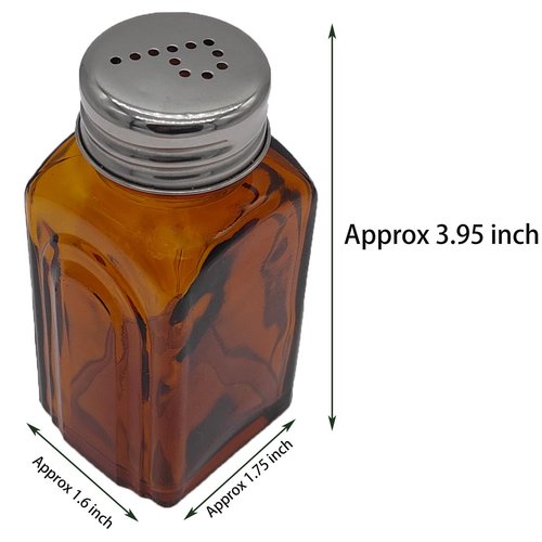 Ritadeshop Retro Glass Salt and Pepper Shakers (Amber)