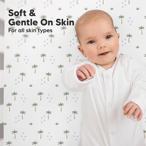KeaBabies Organic Crib Sheets - 2-Pack Fitted Jersey Cotton for Boys & Girls | Soft, Breathable, Cute Prints (Roarsome) 52x28