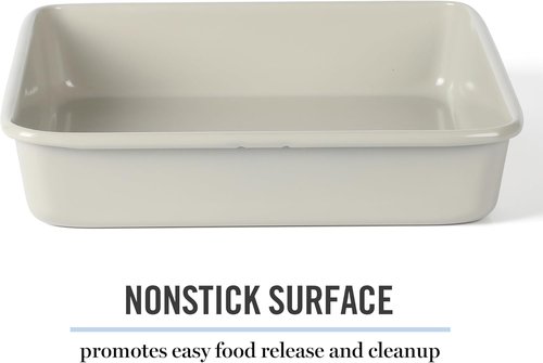 Martha Stewart Gallen 9-Inch Square Nonstick Cake Pan - Durable Carbon Steel for Even Baking & Easy Release