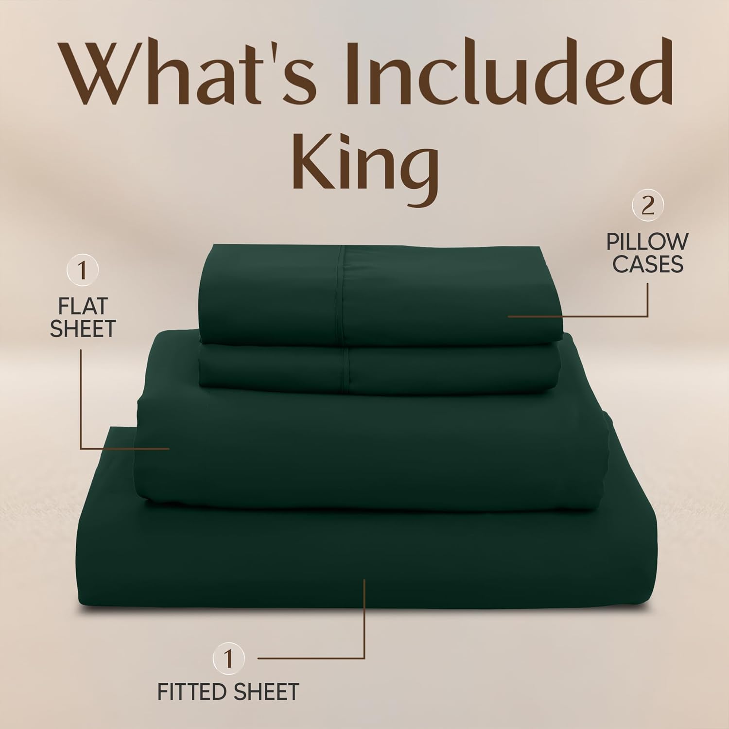 Utopia Bedding King Size Sheet Set - Soft, Breathable Microfiber, 4-Piece in Emerald Green | Oeko-Tex Certified