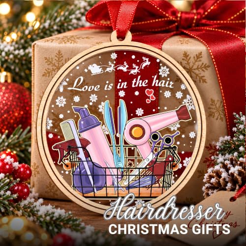 Hairdresser Ornament - Christmas Ornament for Hair Stylist - Festive Hairdresser Decor - BlinkWishes Hairstylist Holiday Gift