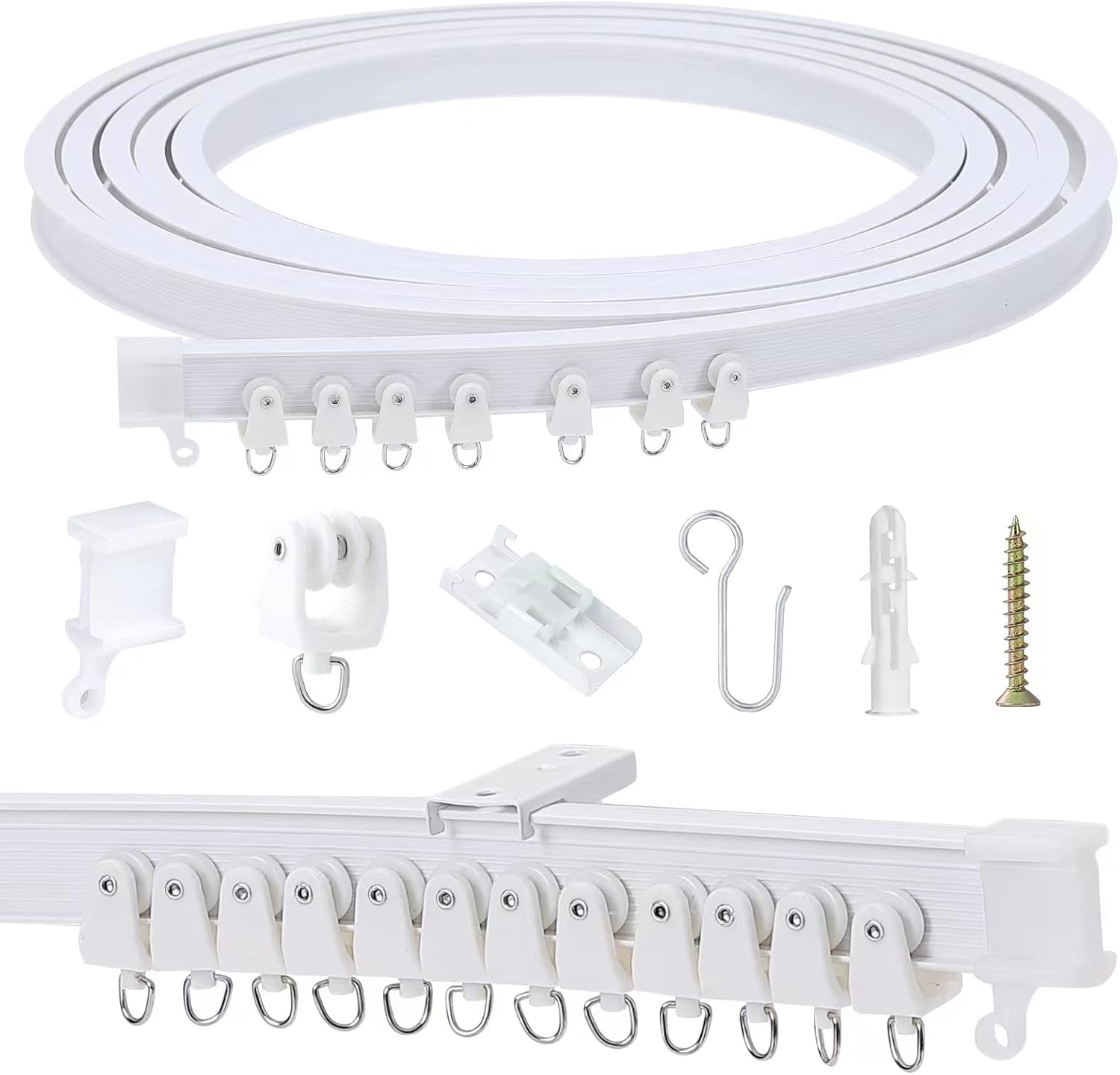 Skiennix Flexible Bendable Ceiling Curtain Track - 5m (16.4ft) for Easy Installation & Versatile Use