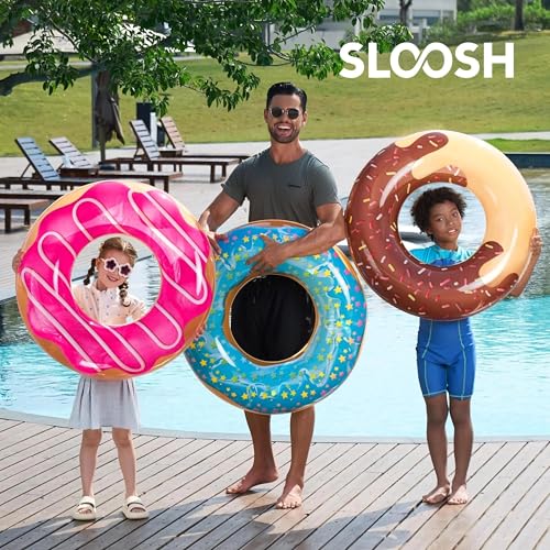 JOYIN Donut Pool Float with Glitters 32.5¡± (3 Pack), Funny Tube Toys for Swimming Pool Party and Donut Party Supplies