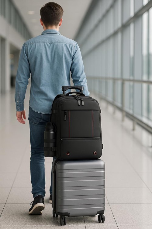Vacuum Storage Backpack for Travel – 40L Expandable Compression Bag with Pump, Water-Resistant Luggage, Space Saver with TSA Lock – Free Water Bottle Included