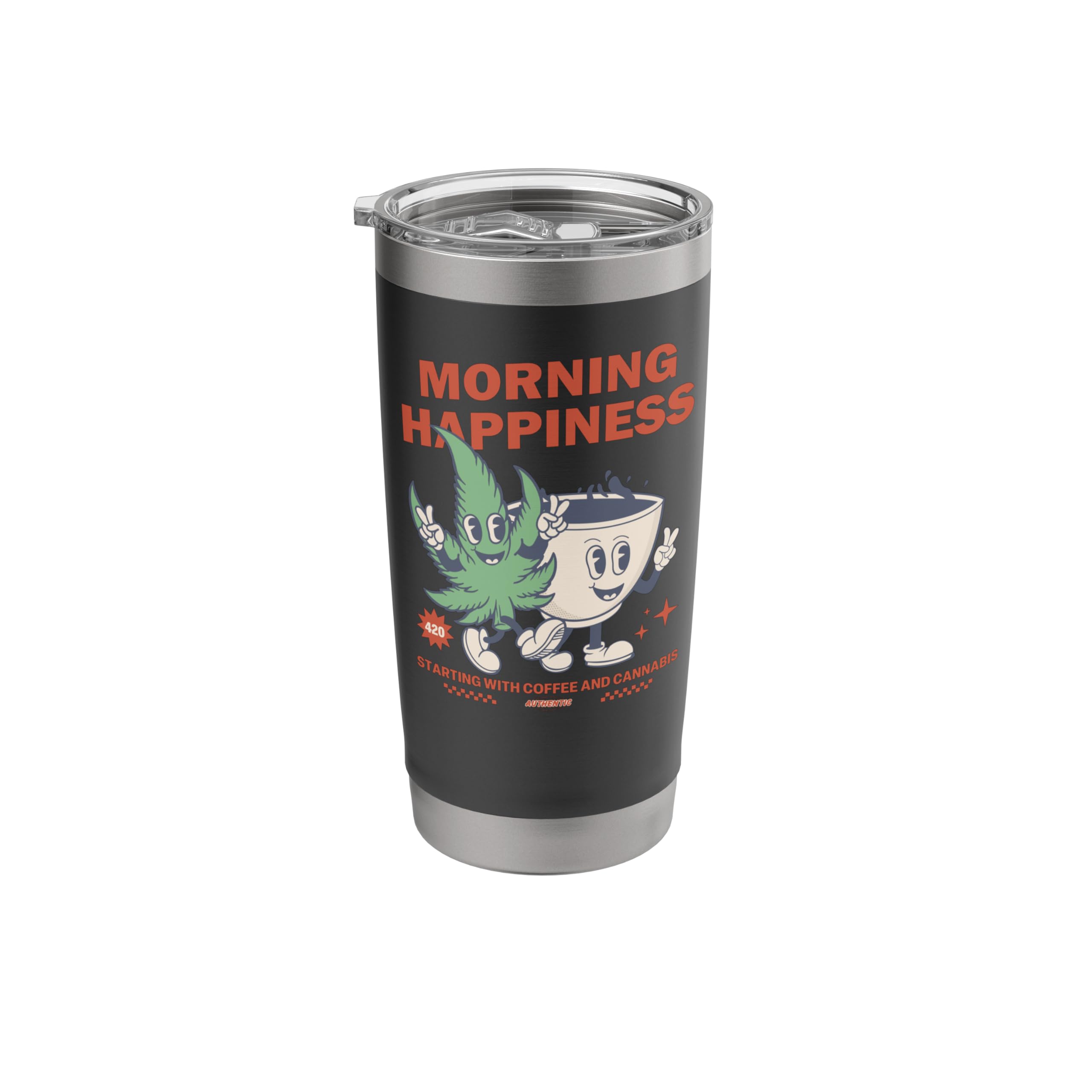 COFFEE & CANNABIS Marijuana Weed THC 420 Pothead Wake & Bake Stainless Steel Insulated Tumbler