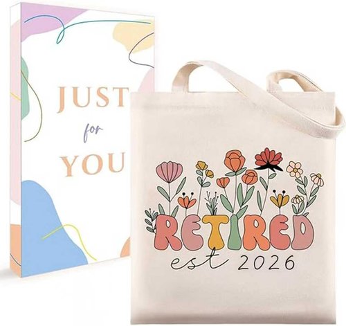 Maciebelle Retirement Gift for Women 2026 - Stylish Canvas Tote Bag for Celebrating New Beginnings