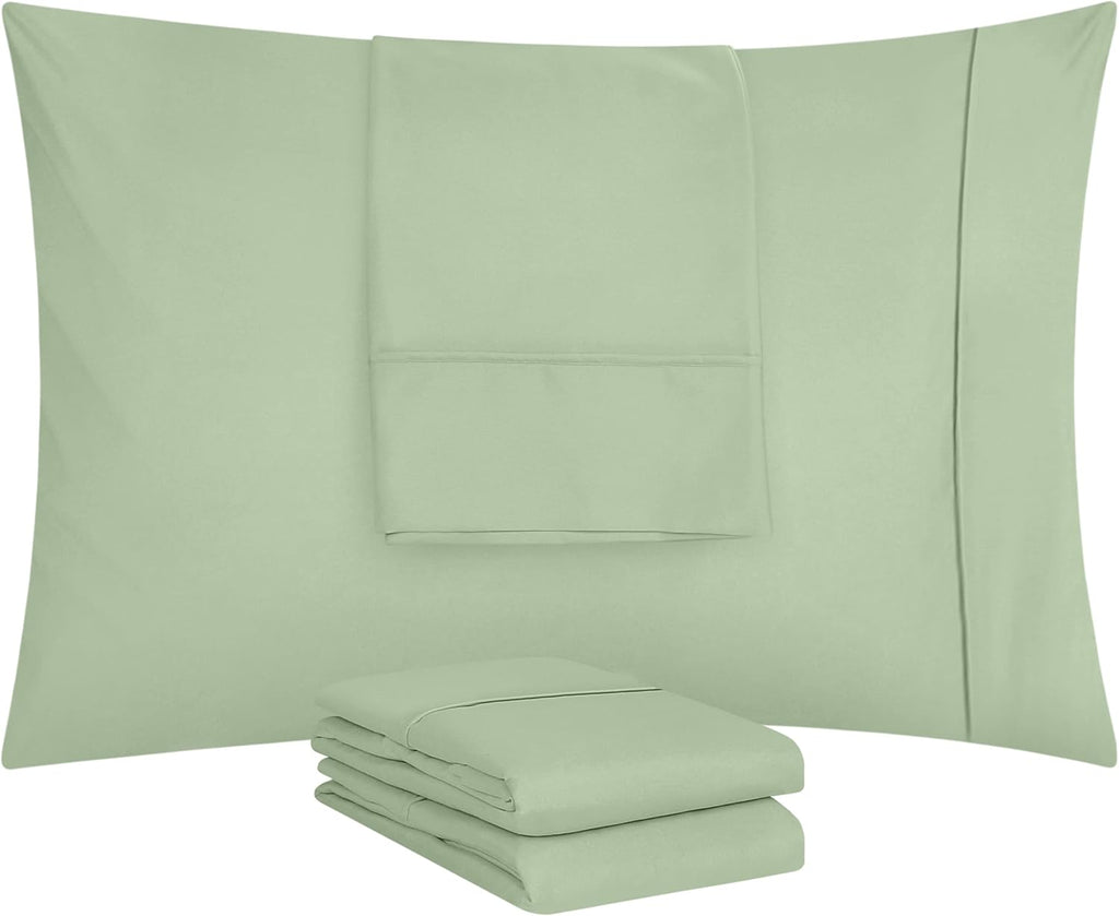 Utopia Bedding Queen Pillow Cases - Soft Brushed Microfiber - Pack of 4, 20 X 30 Inches, Sage Color