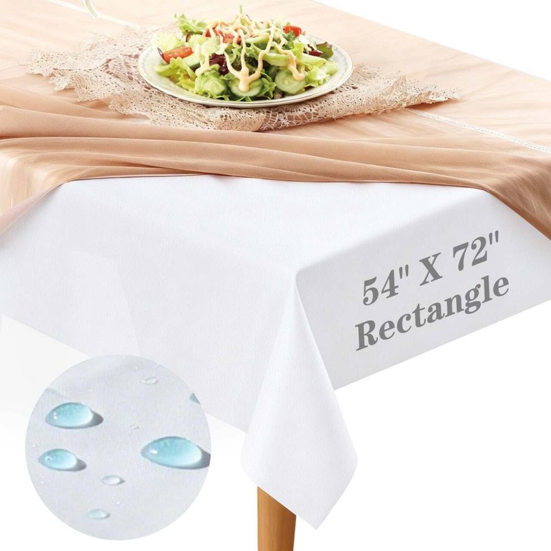 RINOZO Table Pad Protector with Flannel Backing Cut to Fit Waterproof Heat Resistant Heavy-Duty Reusable Table Cloth 54" x 72" Rectangle Vinyl Table Padding Under Tablecloth