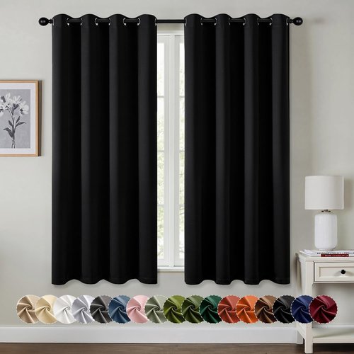 MIULEE Blackout Curtains - Thermal Insulated Room Darkening Drapes | 63-Inch Solid Grommet Panels