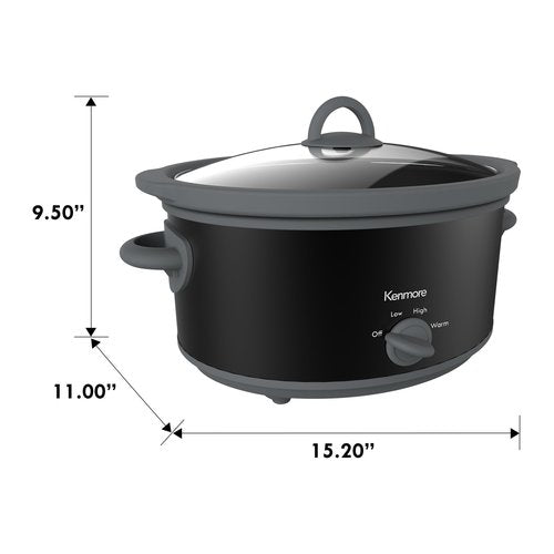 Kenmore 5 Quart Slow Cooker - Crock pot with Programmable Settings,Digital Controls, Large Capacity for Family Meals, Dishwasher-Safe Stoneware, Warm Rice & Sous Vide Stew