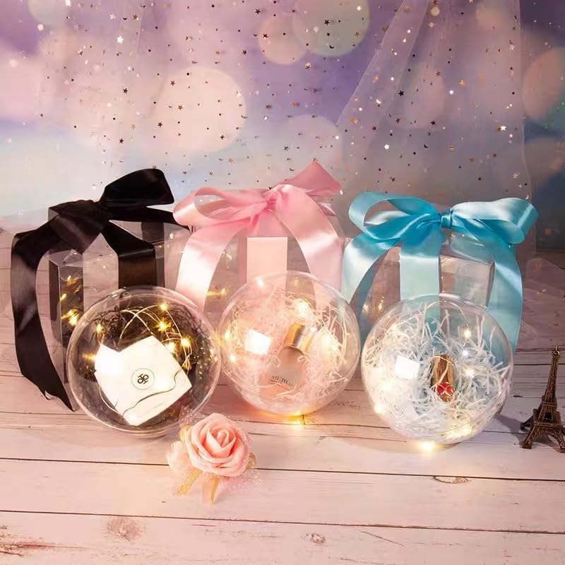 20-Pack Clear Fillable Christmas Ornaments - 80mm Shatterproof Plastic Balls