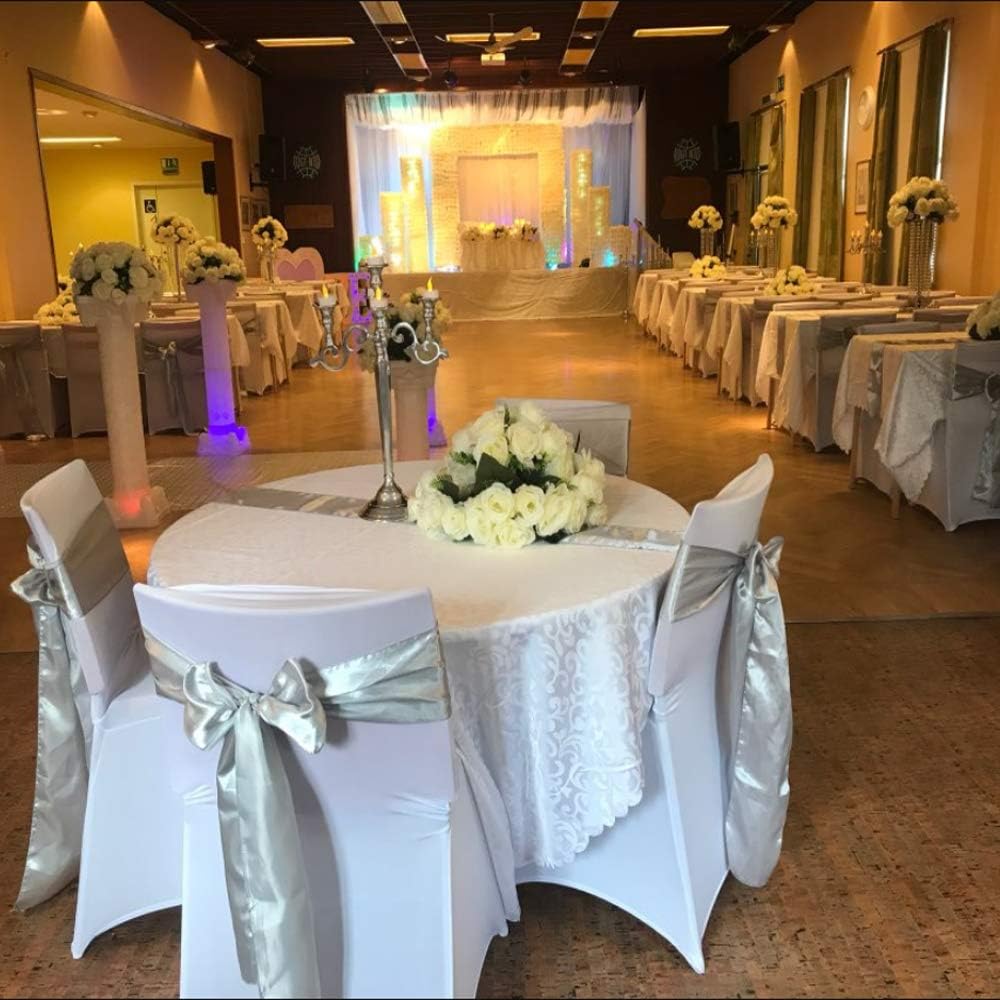 Regine Switzerland Wedding Satin Chair Sashes - Elegant Ivory Bows for Banquet & Ceremony | 7x108 Inch, 50 Pack