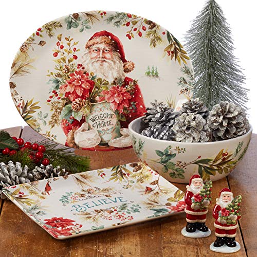 Certified International Christmas Story 6-Inch Canape Plates Set of 4, Pack of 2