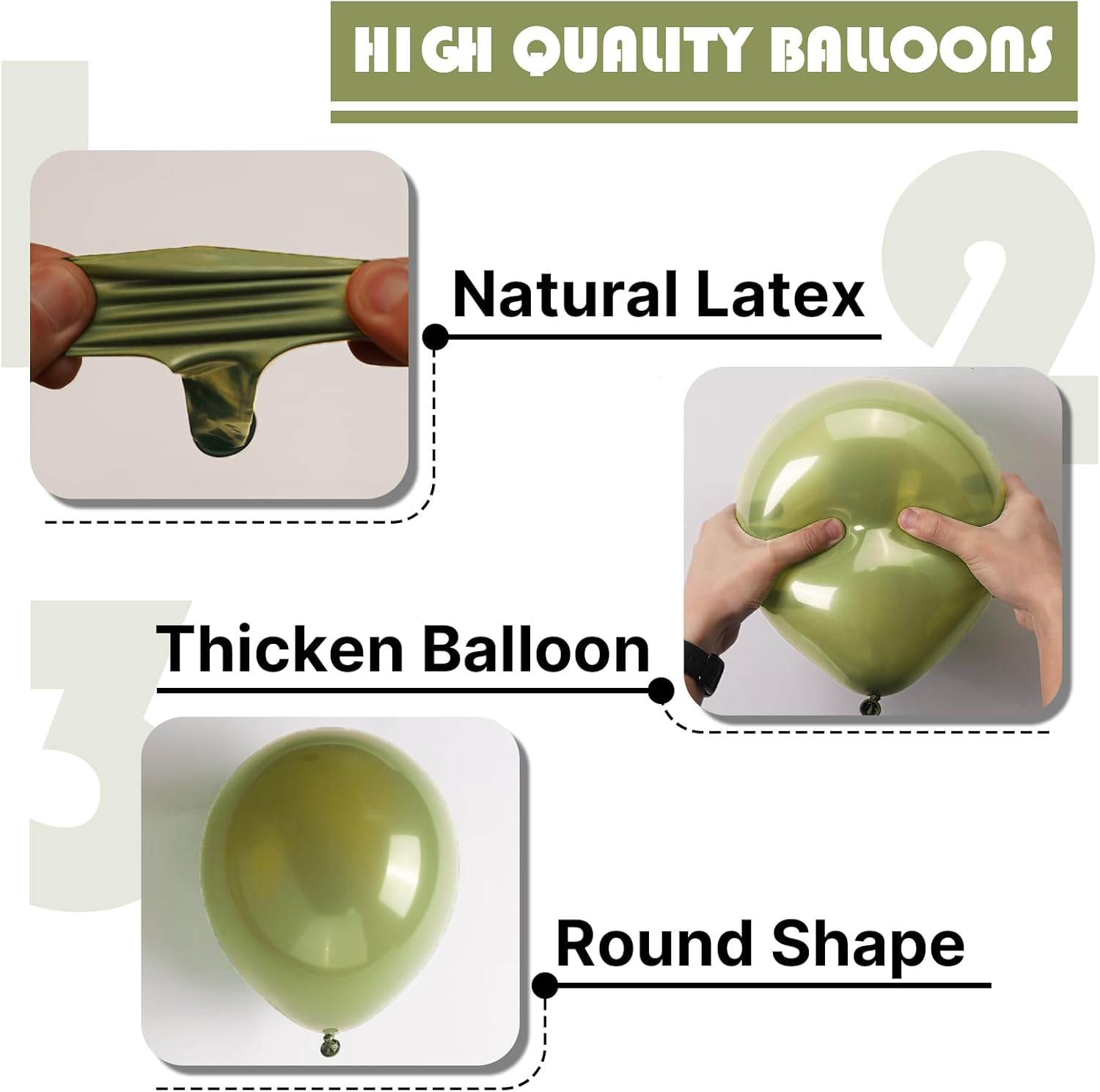 PartyWoo Sage Green Balloons - 100pcs Latex Balloon Arch Kit for Weddings & Birthdays | 18", 12", 10", 5" Sizes