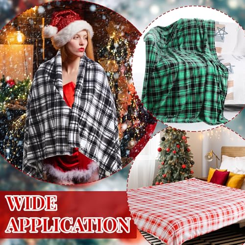 32 Pack Christmas Buffalo Plaid Throw Blankets 60x50 Inches Cozy Flannel Holiday Decor