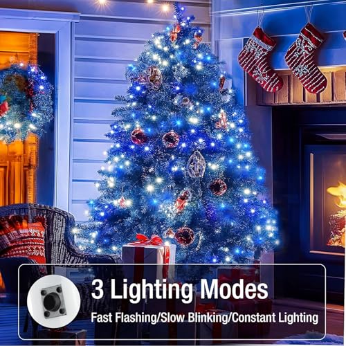 Fairdeer 12 Pack Fairy Lights - Blue & White 7ft Waterproof LED String Lights (3 Modes) Battery Operated