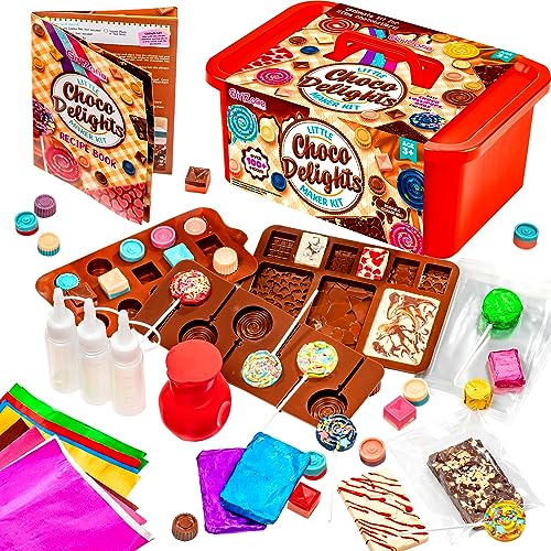 Chocolate Making Kit for Kids with Candy Molds and Lolly Sticks
