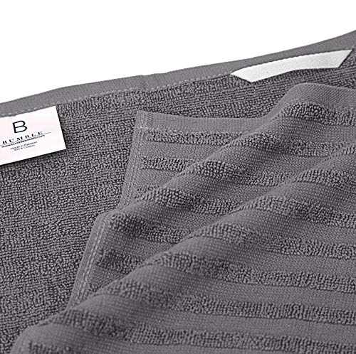 100% Cotton Kitchen Towels 6 Pack - 20"x28" Absorbent Dish Towels (Grey)