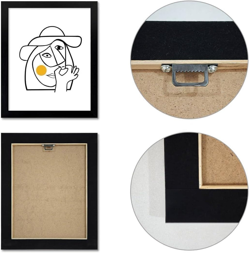 Picasso-Style Funny Bathroom Wall Art | Black Framed Black & White Humor Print (10L x 8W)