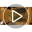 JMEXSUSS 300 LED Warm White Curtain Lights with Remote Control
