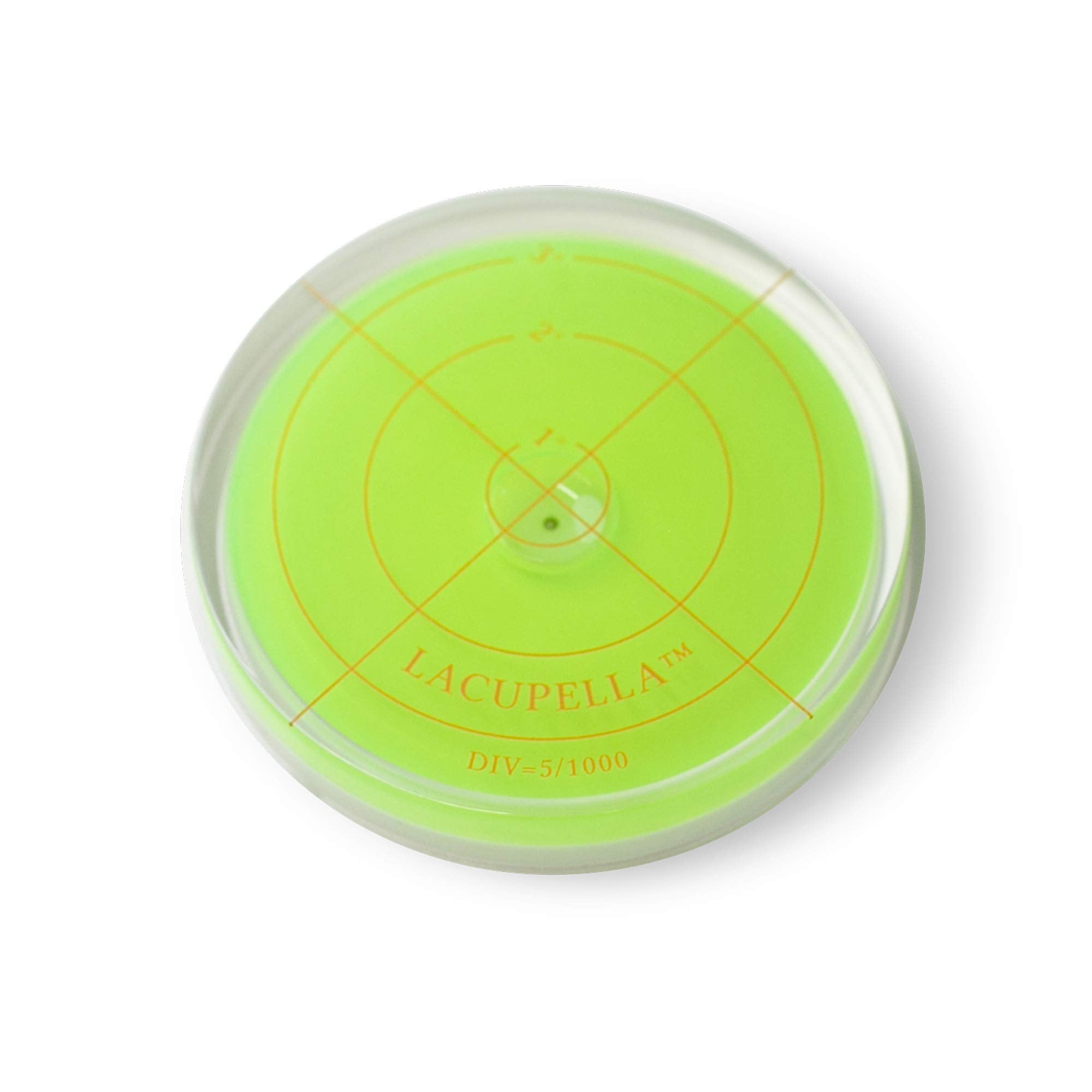 Lacupella Round Bubble Level For Use With Buttercream Acrylic Disk To Achieve Perfectly Level Tiered Cake Design In All Direction - 2.35" (60mm) Diameter