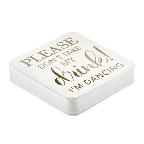 Lillian Rose Please Don't Take My Drink….I'm Dancing Set 36 Cardboard Coasters, Gold
