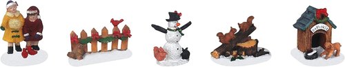 Christmas Village Figurines Set - 5-Piece Holiday Decoration for Indoor Displays | Perfect Gift Idea