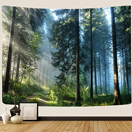 Morning Forest Landscape Tapestry - 3D Printed Wall Hanging Decor (78x60 in)