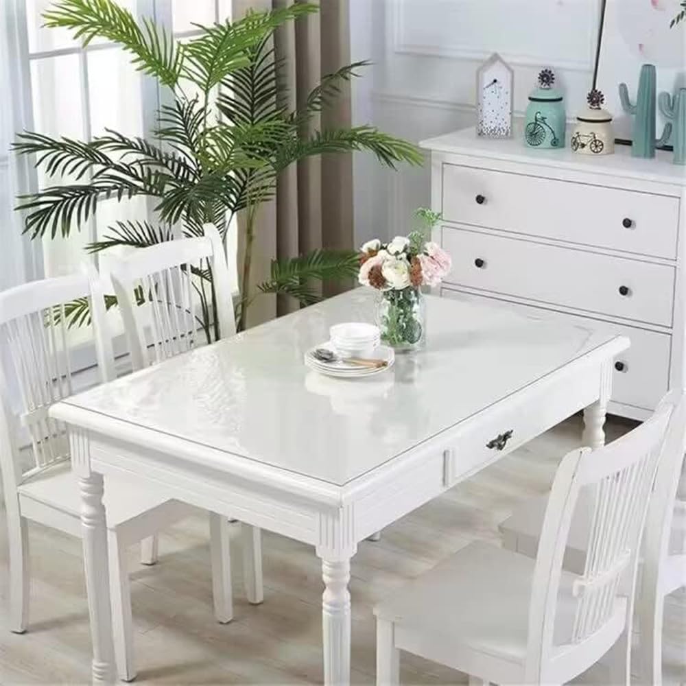 Royhom Clear Table Protector 40 x 60 Inch - 2mm Thick Plastic Table Cover, Clear Table Cover Protector Rectangle, Waterproof PVC Desk Mat for Coffee Table, Writing Desk, Dining Room, Dresser
