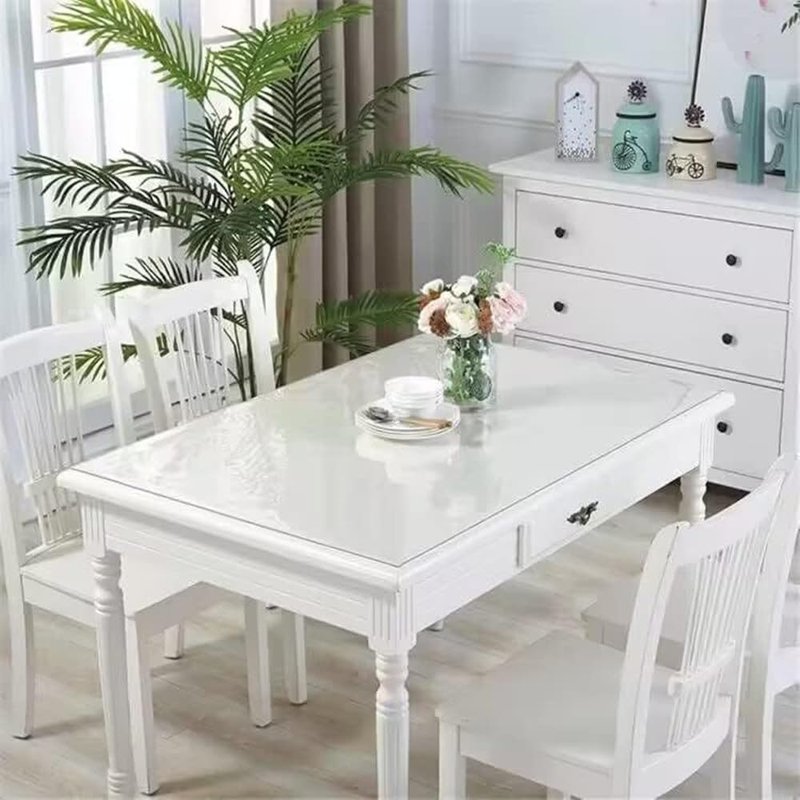 Royhom Clear Table Protector 42 x 70 Inch - 2mm Thick Plastic Table Cover, Clear Table Cover Protector Rectangle, Waterproof PVC Desk Mat for Coffee Table, Writing Desk, Dining Room, Dresser