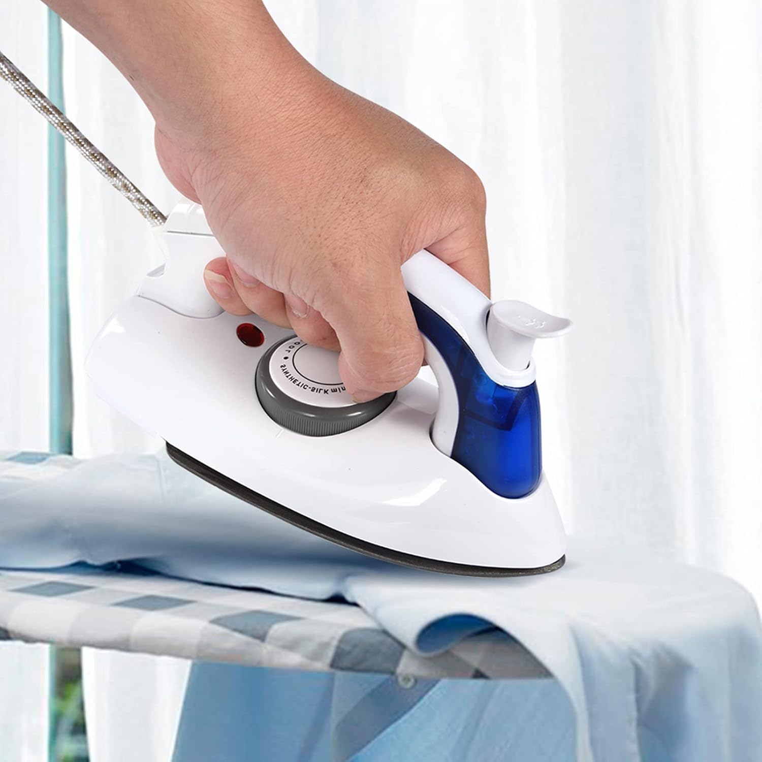 Skiennix Portable Foldable Steam Iron - Handheld Mini Iron with Temperature Control & Nonstick Sole Plate | Ideal for Home & Travel