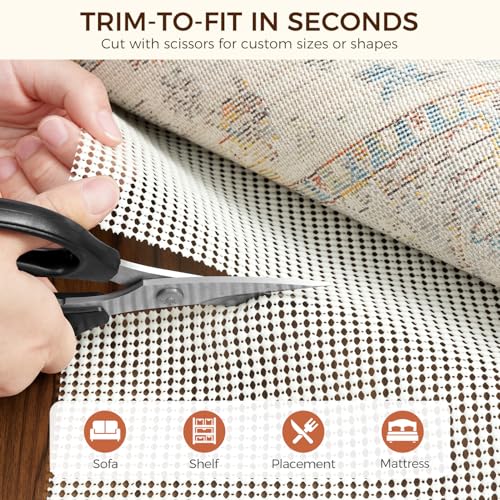Non-Slip Rug Pad for Hardwood Floors 8x10 Ft - Extra Thick Underlay