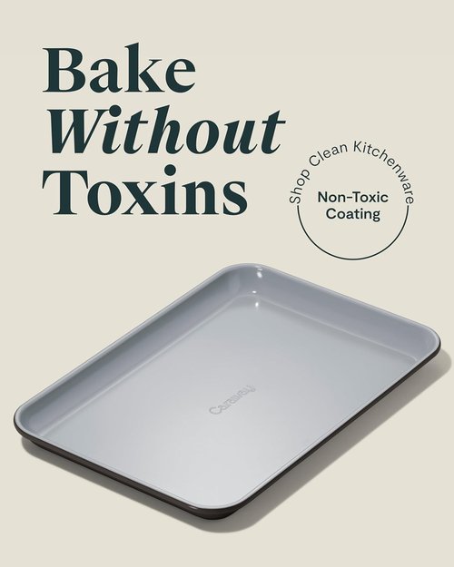 Caraway Nonstick Ceramic Baking Sheet - Non-Toxic, Oven Safe 9x13” Mini Sheet Pan - Black