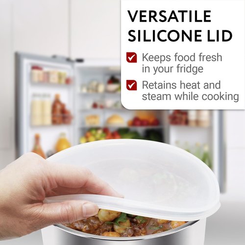 IMPRESA 8-Quart Silicone Pressure Cooker Lid Cover Compatible with IP-DUO80 Pressure Cooker Top Replacement - Compact, Round - Leak-Proof Silicone Lids - Dishwasher & Microwave Safe Microwave Cover