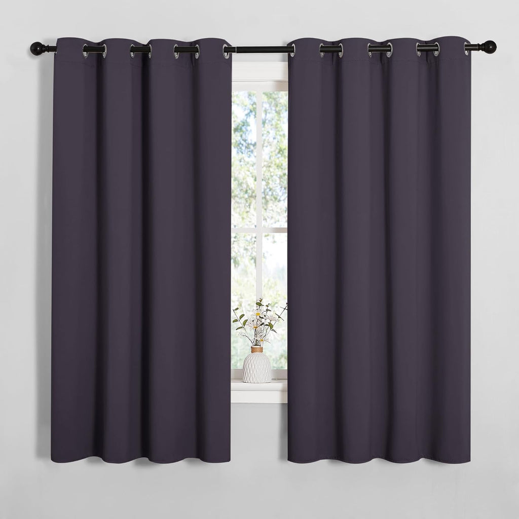 NICETOWN Greyish Purple Blackout Curtains - Thermal Insulated Drapes | 68" Length, 55" Wide, 2 Panels