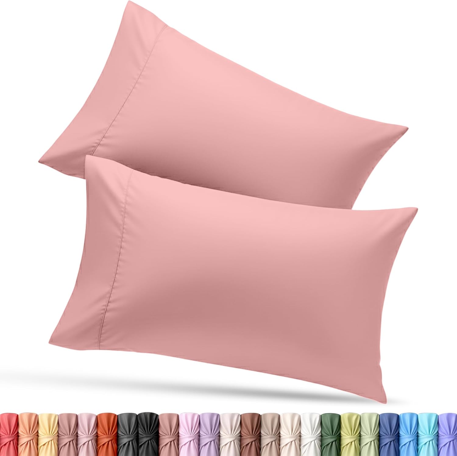 Utopia Bedding Queen Pillow Cases - Soft Brushed Microfiber - 2 Pack, Fade Resistant, 20 x 30 Inches | Pink