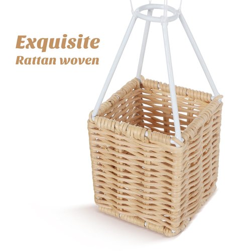 BESTOYARD Hot Air Balloon, Woven Hot Air Balloon Floating the Skies for Kid Room, Preschool, Nursery, Photo Prop - 22.44 X 9.05 X 9.05 Inch