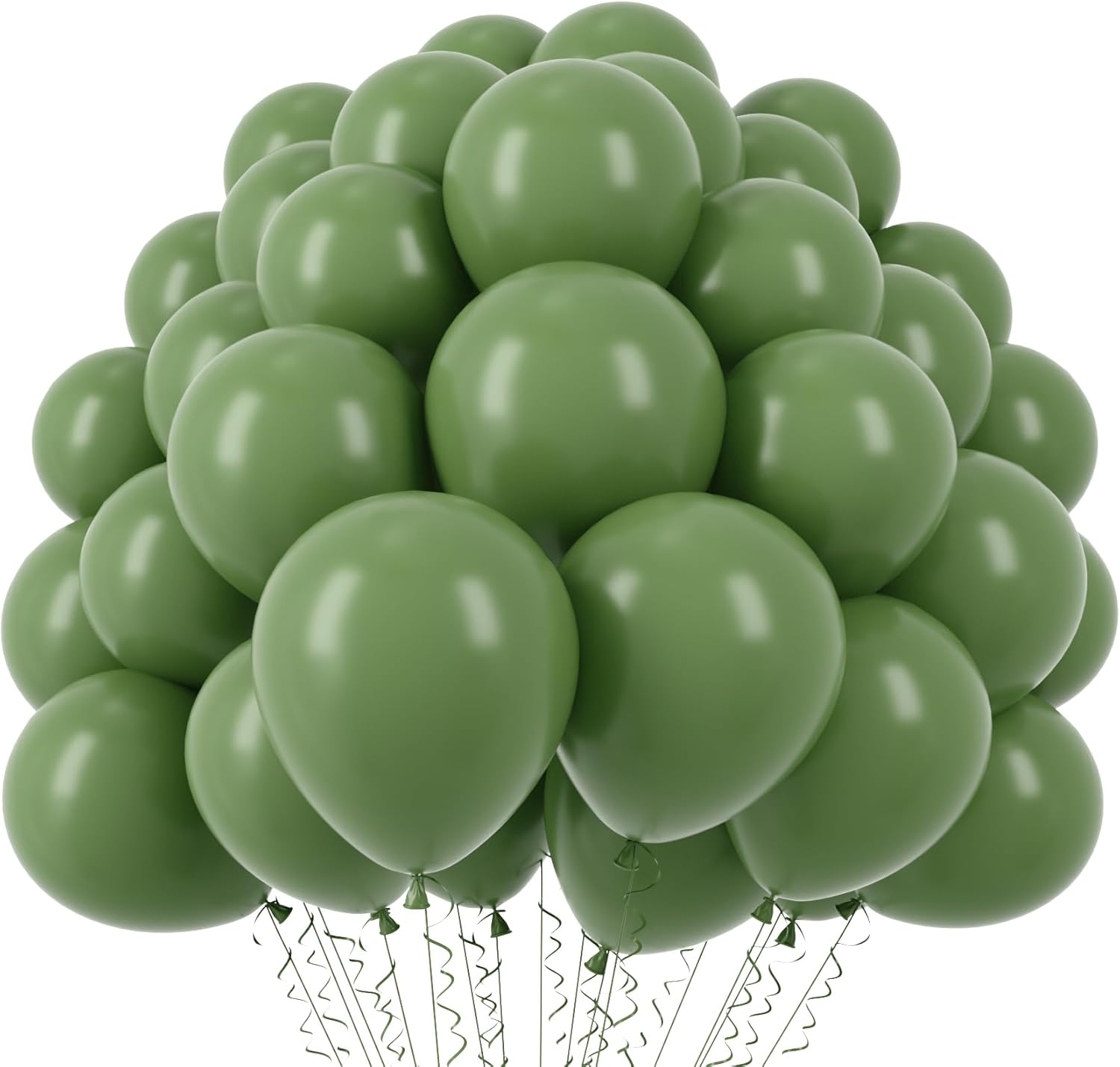 Voircoloria 110pcs Sage Green Balloons - 12 Inch Olive Green Latex for Graduation, Weddings & Parties