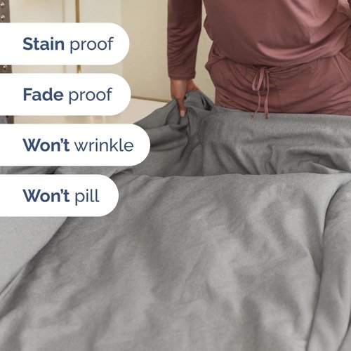 Flex Top Split Head King Sheet Set - Comfy, Breathable Cooling Bed Sheets | Luxury Hotel Quality - Deep Pockets, Soft Oeko-Tex - Heathered Grey